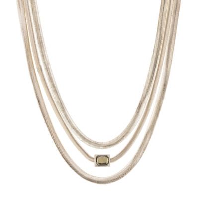 Designer gold triple row necklace